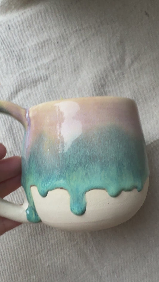 Pink & Turquoise Drip Mug